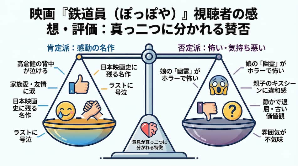 『鉄道員（ぽっぽや）』感想・評価の図解