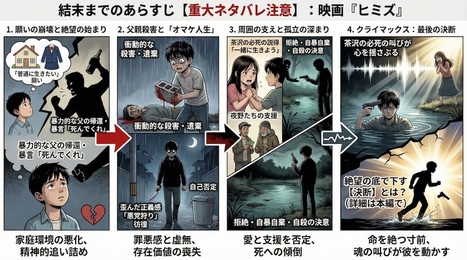 映画「ヒミズ」の結末までの詳細あらすじの図解