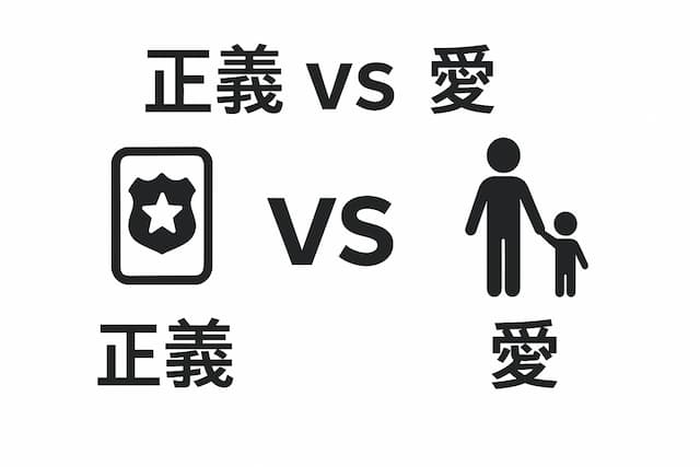 「両刃の斧」のテーマの図解