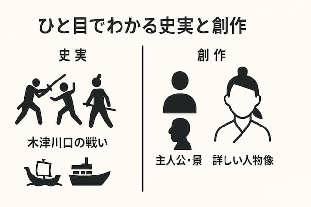 「村上海賊の娘」史実との違いの図解
