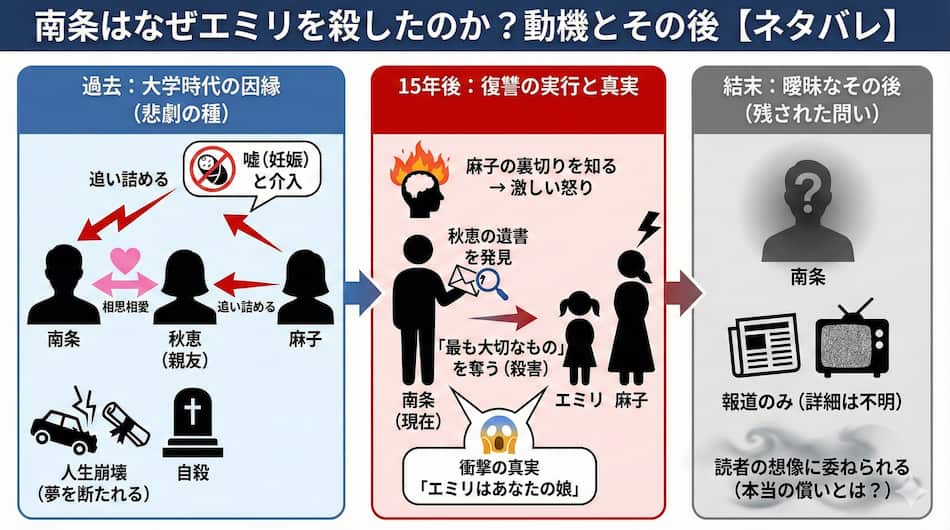 『贖罪』南条はなぜエミリを殺したのか？ 動機とその後の図解