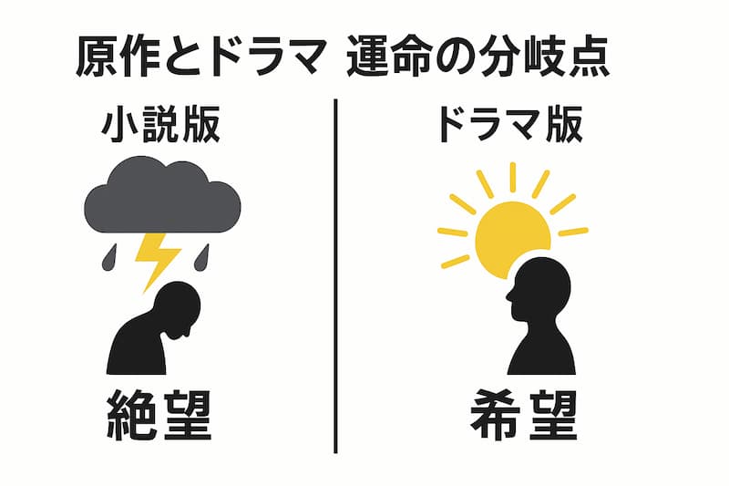 『盤上の向日葵』原作とドラマ版の違い図解