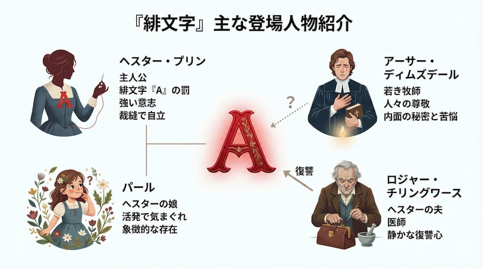 『緋文字』の相関図